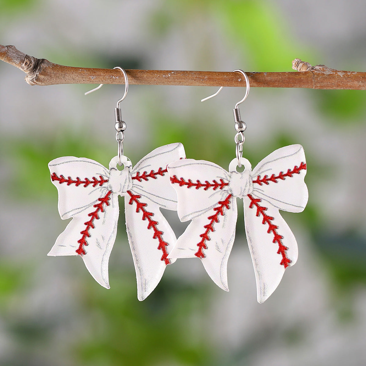 Wholesale Hot Sports Bow Pendant Earrings Ball Games Earrings Sports Fans Acrylic Earrings